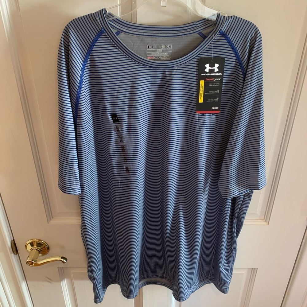 Under Armour Loose Fit HeatGear Striped Tee XL NWT